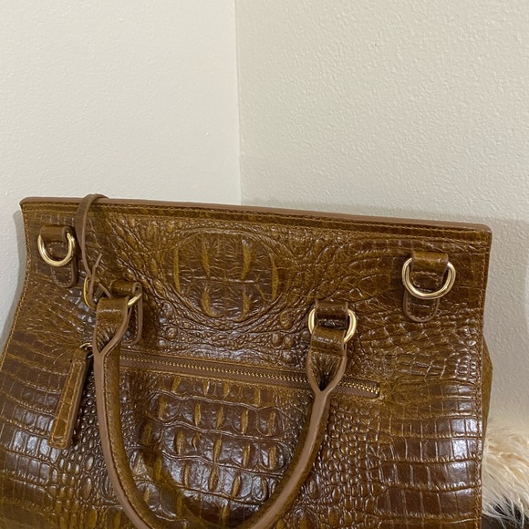Brown Croc leather handbag - Picture 5 of 6